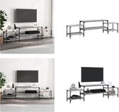vidaXL Tv-meubel 197x35x52 cm bewerkt hout grijs sonoma eikenkleurig - Tv-kast - Tv-kasten - Tv-meubel - Hifi-meubel