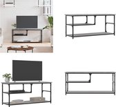 vidaXL Tv-meubel 103x38x46-5 cm en bewerkt hout staal grijs sonoma - Tv Meubel - Tv Meubelen - Tv-standaard - Televisiemeubel