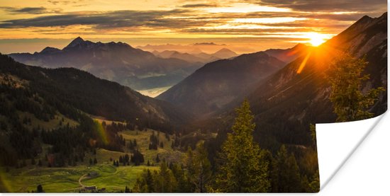 Affiche Alpes - Berg - Soleil - 80x40 cm