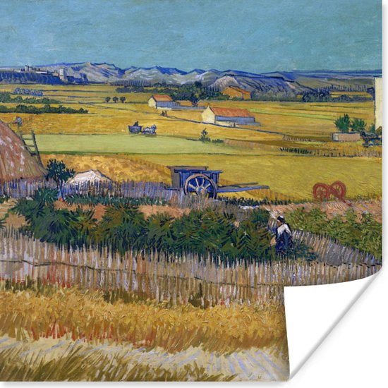 Poster 50x50 cm - De oogst - Vincent van Gogh - Posters - Kamer decoratie - Wanddecoratie woonkamer - Muurdecoratie slaapkamer
