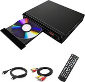 DVD Speler met HDMI - DVD Speler - DVD Speler HDMI - DVD Speler Laptop - Zwart - Inclusief HDMI Kabel - Met afstandsbediening - DVD en CD speler - Zeer compact