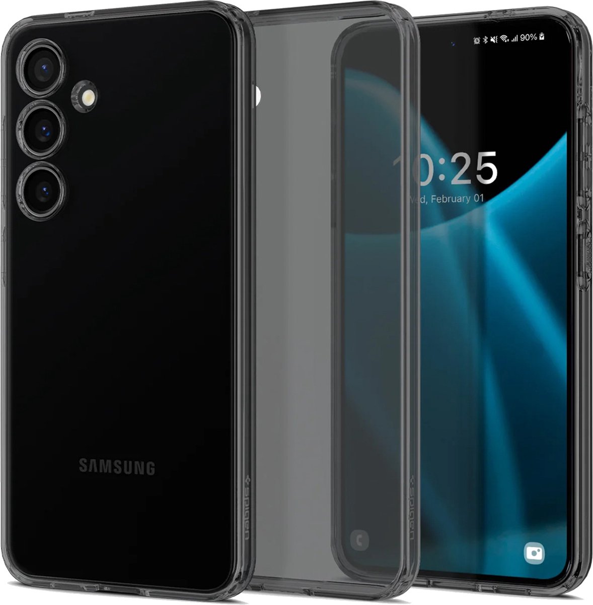 Spigen Liquid Crystal Hoesje Geschikt voor Samsung Galaxy S24 Back Cover Zwart