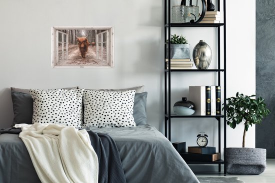 Affiche Transparente - Highlander écossais - Fenêtre - 30x20 cm