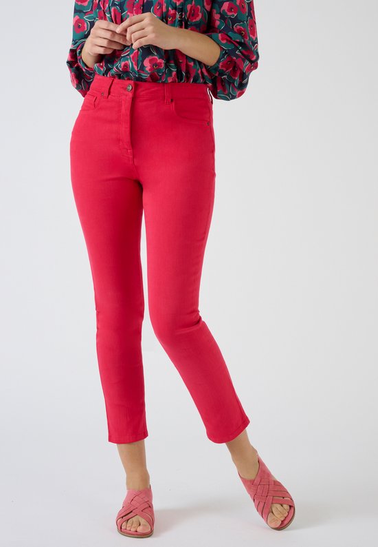 Damart - 5-pocketjeans met effect platte buik, Perfect Fit by Damart 7/8-jeans, slim fit - Vrouwen - Roze - 44