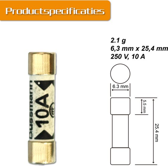 10 pièces fusibles à cartouche T2,5AL250V ORIGINAL T2,5A 250V' T2