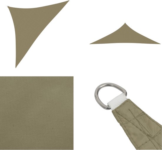 vidaXL Pare-soleil triangulaire 3-5x3-5x4-9 m Tissu Oxford Beige - Voile d'ombrage - Voiles d'ombrage - Toile d'ombrage - Toile d'ombrage