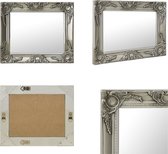 vidaXL Wandspiegel barok stijl 50x40 cm zilverkleurig - Wandspiegel - Wandspiegels - Spiegel - Badkamerspiegel