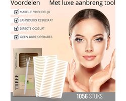 Three4One - 1056 stuks - ooglidstickers - onzichtbaar - ooglidcorrectie - ooglidtape - ooglid - aanbreng Tool