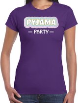 Bellatio Decorations Verkleed T-shirt voor dames - pyjama party - paars - carnaval - foute party XS