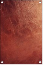 Tuindecoratie Leer - Lederlook - Bruin - Licht - 40x60 cm - Tuinposter - Tuindoek - Buitenposter