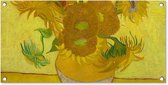 Tuinposter Zonnebloemen - Vincent van Gogh - 80x40 cm - Wanddecoratie Buiten - Tuinposter - Tuindoek - Schuttingposter - Tuinschilderij