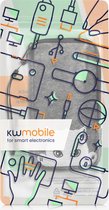 kwmobile insteekhoesje voor smartphones XL - 6,7/6,8" - Beschermhoes van vilt in grijs / wit - Binnenmaat 17,2 x 8,4 cm