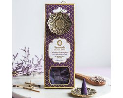 Song of India - Song of India - Ayurveda Incense cones with Metal hanging burner - Lavender Lemongrass (Tridosha) - 20 stuks