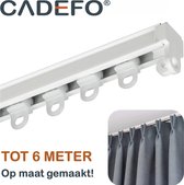CADEFO Gordijnrails - 1 Meter - Compleet op maat! - UIT 1 STUK - ALUMINIUM - Leverbaar tot 6 meter - Plafondbevestiging