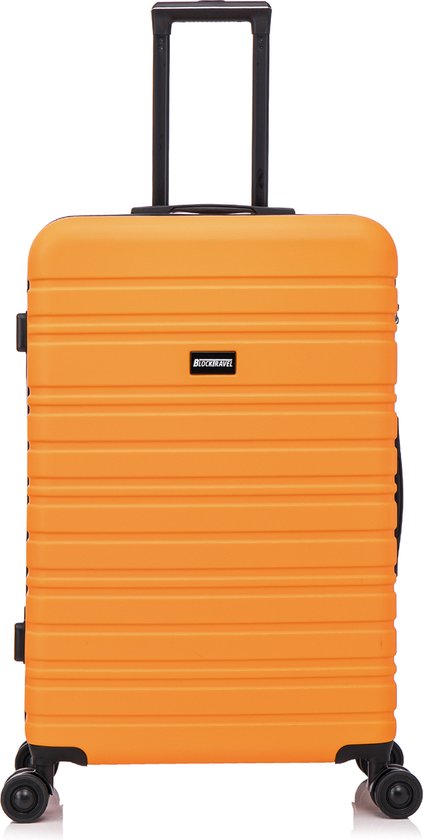 Valise de voyage BlockTravel L à double roulettes 95 litres - serrure TSA intégrée - légère - orange