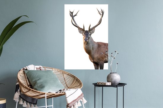 Stickers Stickers muraux - Cerf - Bois - Wit - 40x60 cm - Feuille adhésive