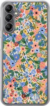 Casimoda® hoesje - Geschikt voor Samsung Galaxy A14 5G - Blue Gardens - 2-in-1 case - Schokbestendig - Bloemen - Verhoogde randen - Blauw, Transparant