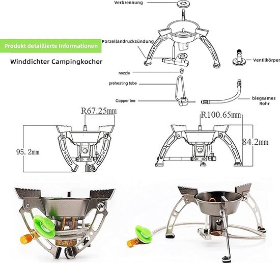 Outdoor Camping Hot Tent Kachel \ kampeergasfornuis Draagbaar inklapbaar, ‎22 x 15 x 10 cm van OutDoor — afbeelding 5