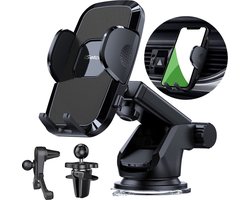 foto van iSetchi Telefoonhouder Auto met Extra Sterke Zuignap (3-in-1) - Autohouder Voor Raam, Dashboard & Ventilatie Luchtrooster - GSM Mobiel Houder