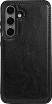 ShieldCase wallet case - geschikt voor Samsung Galaxy S24 - leren Samsung Galaxy S24 hoesje - portemonnee hoesje met ruimte voor pasjes - zwart
