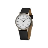 ATRIUM Horloge - Dames - Zwart / Zilver - Analoog - Titanium - Lederen Bandje - Verstelbaar - Duidelijk - Quartz uurwerk - Edelstalen Sluiting - A41-13