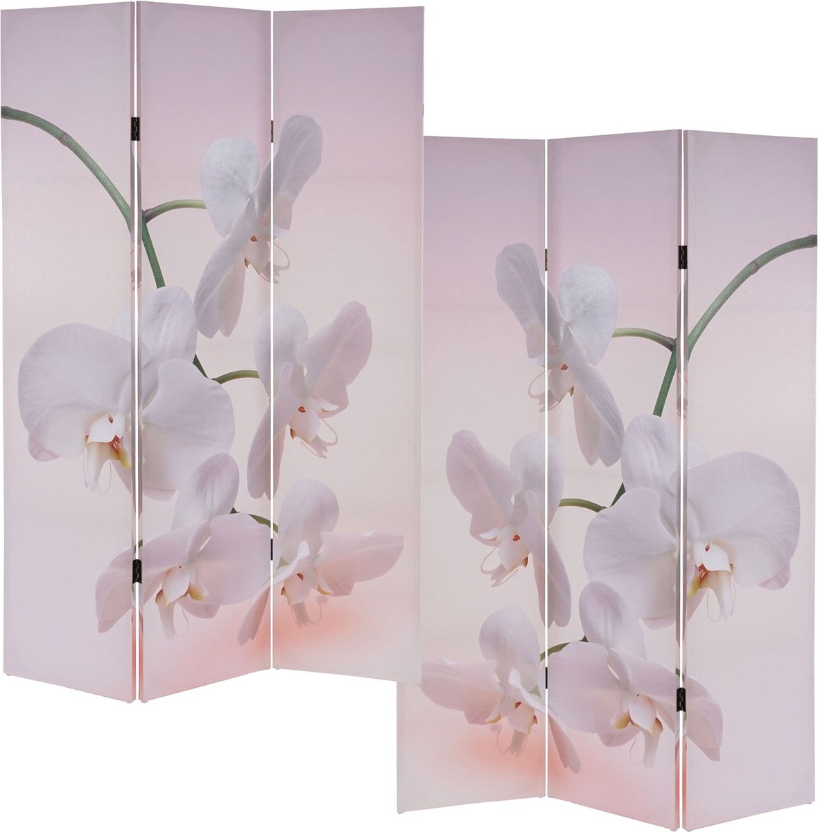 Cosmo Casa Fotoparavent - Paravent Scheidingswand - gecertificeerd 180x120 cm - Orchidee Meerkleurig