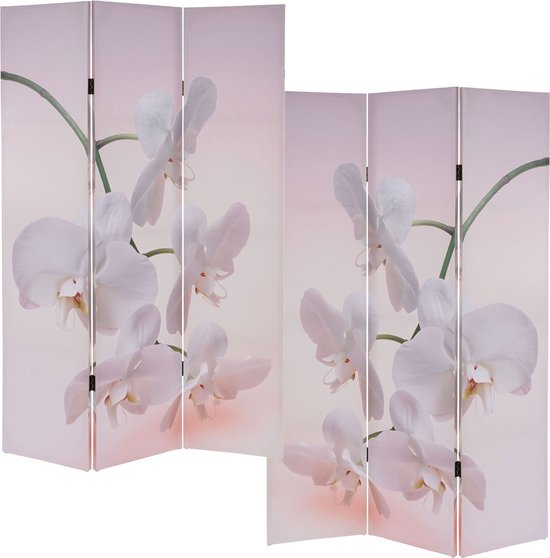 Cosmo Casa Fotoparavent - Paravent Scheidingswand - gecertificeerd 180x120 cm - Orchidee