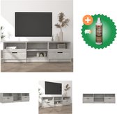 vidaXL Tv-meubel 150x33-5x45 cm bewerkt hout betongrijs - Kast - Inclusief Houtreiniger en verfrisser