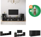 vidaXL Tv-meubelen 4 st 72x35x36-5 cm spaanplaat hoogglans grijs - Kast - Inclusief Houtreiniger en verfrisser