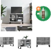 vidaXL Tv-meubel 69-5x30x50 cm bewerkt hout betongrijs - Kast - Inclusief Houtreiniger en verfrisser
