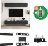 vidaXL Tv-meubelen 4 st 100x30x30 cm spaanplaat zwart - Kast - Inclusief Houtreiniger en verfrisser