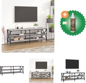 vidaXL Tv-meubel 140x40x50 cm bewerkt hout grijs sonoma eikenkleurig - Kast - Inclusief Houtreiniger en verfrisser