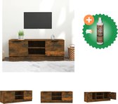 vidaXL Tv-meubel 102x35x36-5 cm bewerkt hout gerookt eikenkleurig - Kast - Inclusief Houtreiniger en verfrisser