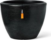 Capi Europe - Bloempot bol Granite - 48x35 - Zwart - Bloempot Voor binnen en buiten - Beschikbaar in XL formaten - Breukbestendig - 100% Recyclebaar - Levenslang garantie - NBLS8032