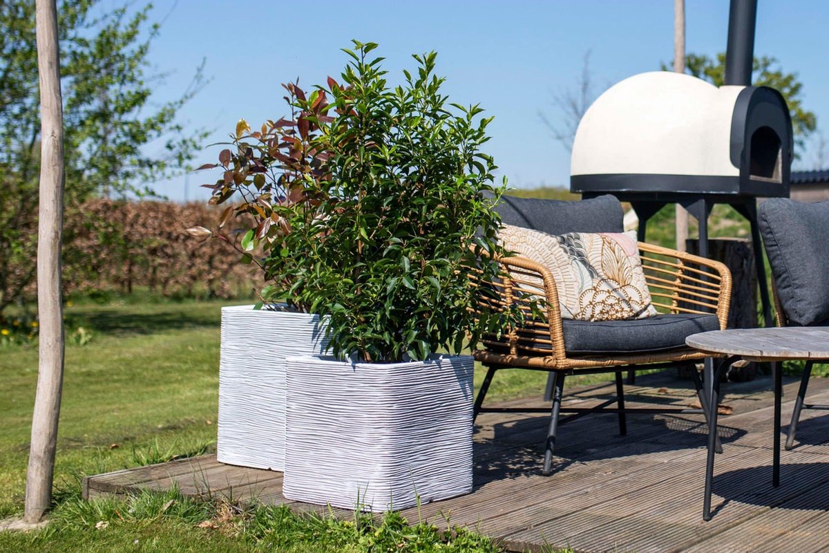 Capi Europe Pot de fleurs carré Rib NL - 40x40 - Noir
