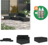 vidaXL 6 delige Loungeset met kussens poly rattan zwart Tuinset Inclusief Onderhoudsset