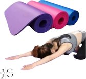 Yogamat - Kleur: Paars - Anti-Slip - 6 mm Dik - Fitnessmat - Sportmat - Pilates Mat - Mat voor Sport - Draagbaar