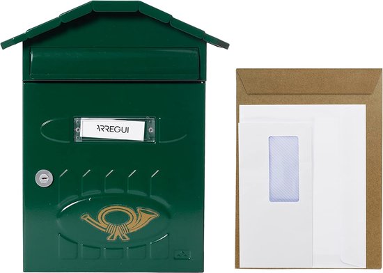 ARREGUI Villa E5001 Briefkasten aus Verzinktem Stahl, Größe M (DIN A4 Post), Wandbriefkasten für