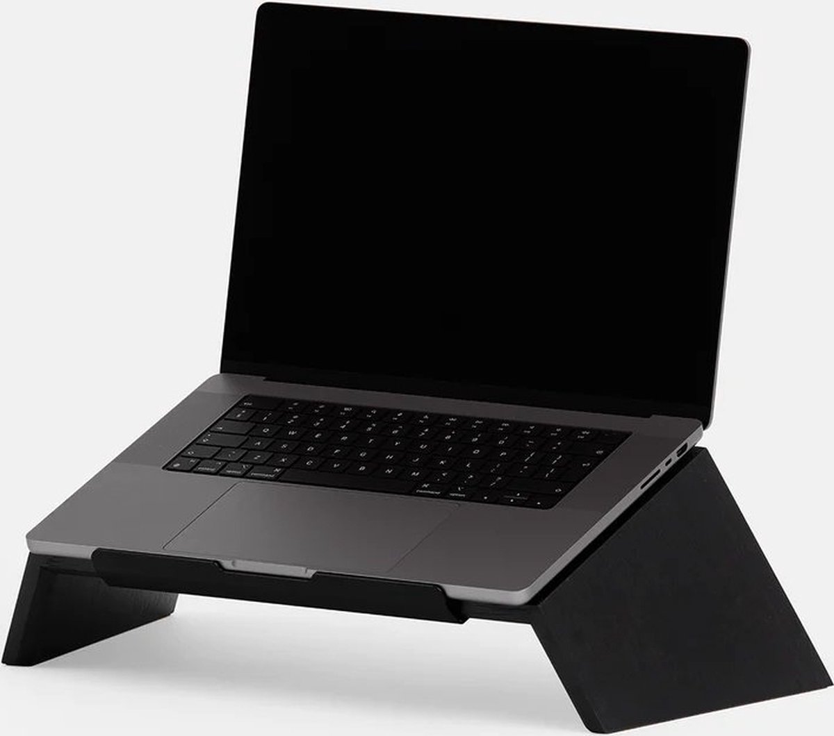 Oakywood Laptop Stand - Zwart Massief Eiken - Echt Houten Laptop MacBook Standaard 15/16