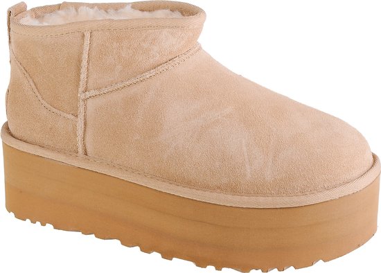 Foto: Ugg classic ultra mini platform w gevoerde laarzensnowbootsdames laarzen kleur wit beige maat 37