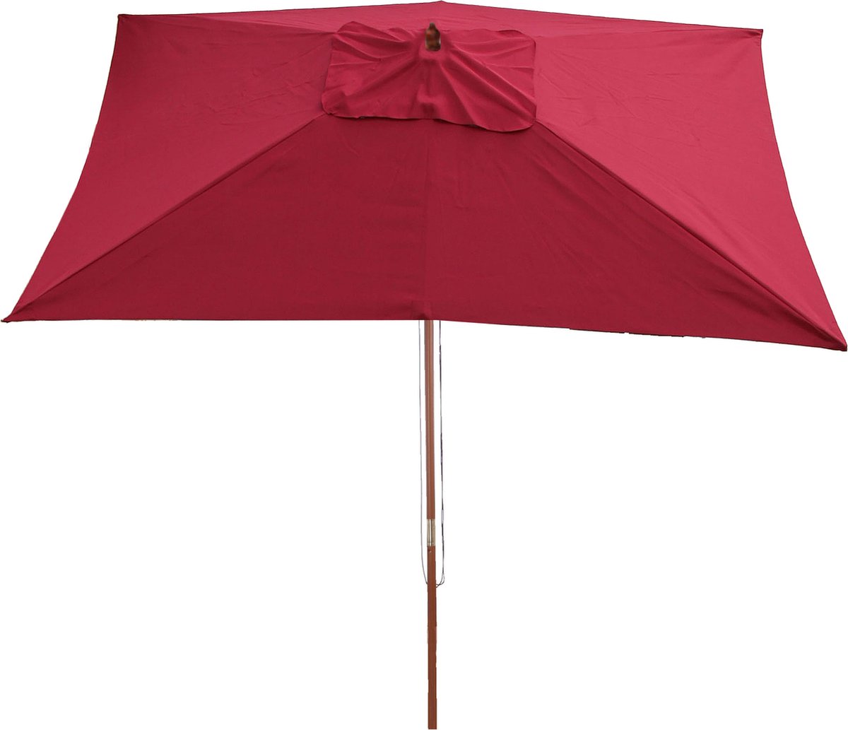 Parasol Florida, tuinparasol marktparasol, 2x3m polyester/hout 6kg ~ bordeaux