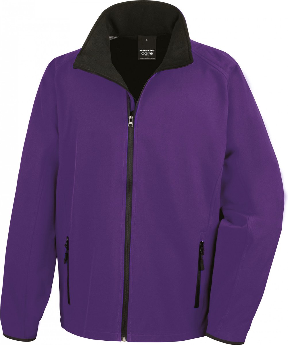 Result Printable Soft Shell Jacket RT231 - Purple/Black - XXL