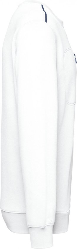 Sweat unisexe L WK. Conçu pour Work Col rond Manches longues White / Marine 70% Polyester, 30% Katoen