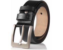de Jong riem heren - zwart - inkortbaar - koe leer - 134 cm - perfect cadeau voor man
