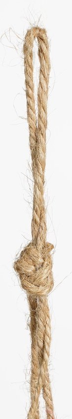 Knoop in een verweerd touw, gebruikt om een hangende plant op te hangen.