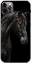 Coque iPhone 13 Pro Max - Cheval - Animal - Zwart - Siliconen - Sinterklaas - Noël - Cadeaux - Cadeaux chaussures