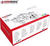 Herzberg 12-delige roestvrijstalen pannenset - Pannenset Inductie -Alle Warmtebronnen