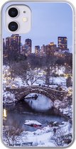 Geschikt voor iPhone 11 hoesje - New York - Central Park - Winter - Siliconen Telefoonhoesje