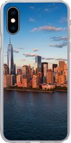 Geschikt voor iPhone X hoesje - New York - Skyline - Boot - Siliconen Telefoonhoesje