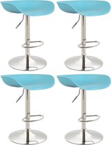 CLP Anaheim Set de 4 tabourets de bar - Plastique bleu chrome
